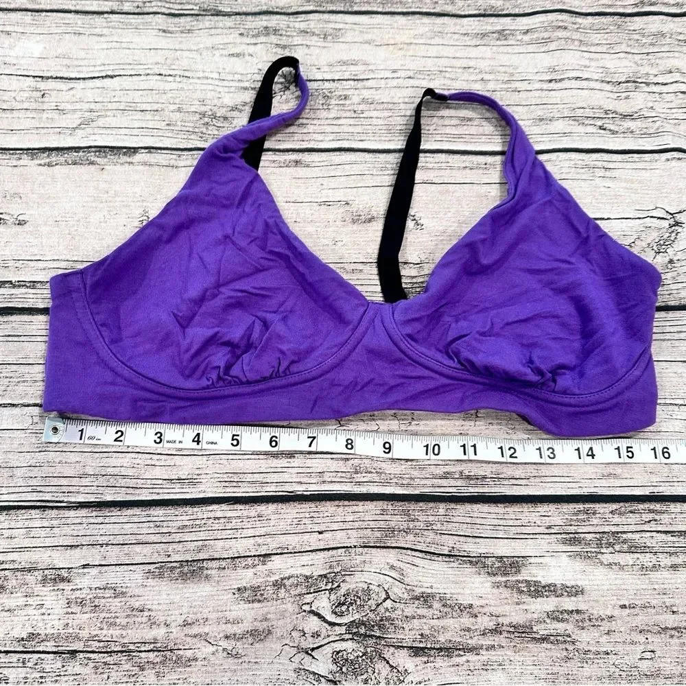 MeUndies Bold Purple Micromodal Wireless Bra Size 2X